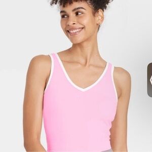 All In Motion Pink Workout Tank Built in Bra Sports Size Large